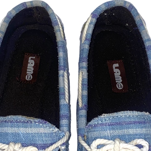 Lam Boat Dock Shoes Blue Stripe sz 8 - Picture 7 of 9